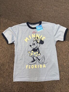 Disney Minnie Mouse Florida Graphic Tee - Light Gray & Navy